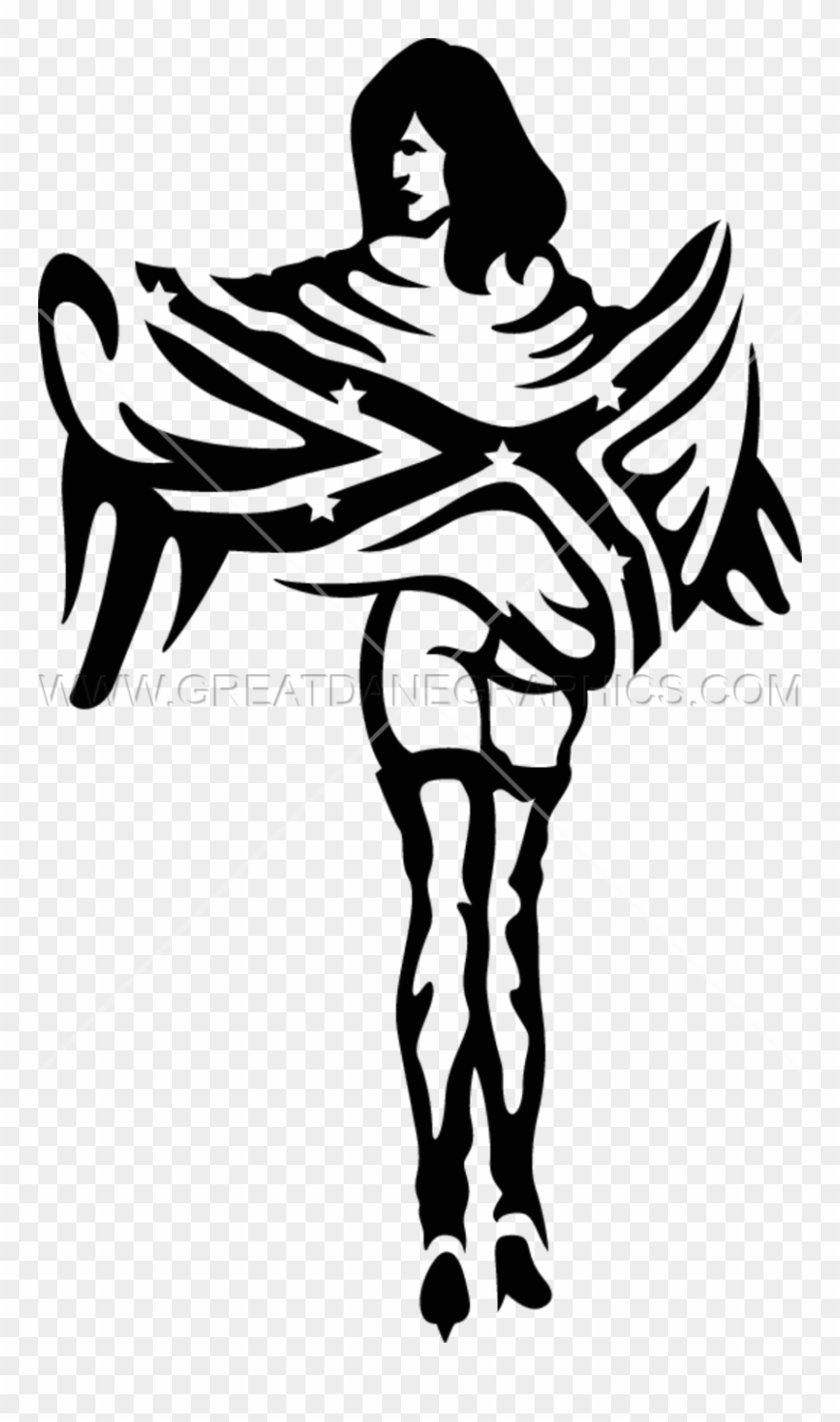 Confederate Girl - Art Clipart