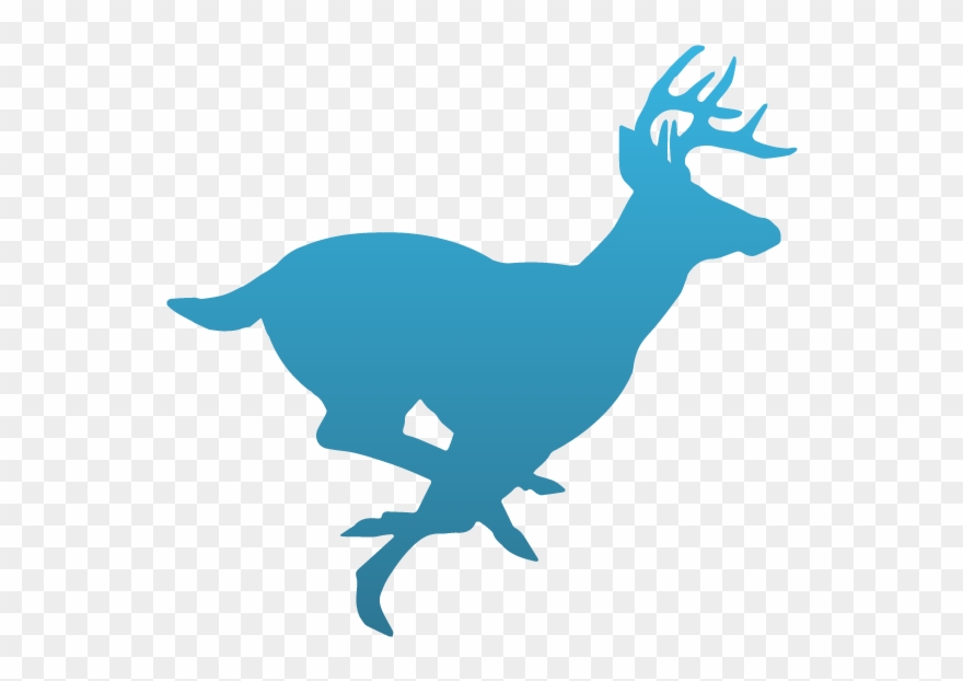 Dog Chasing Deer Silhouette Clipart