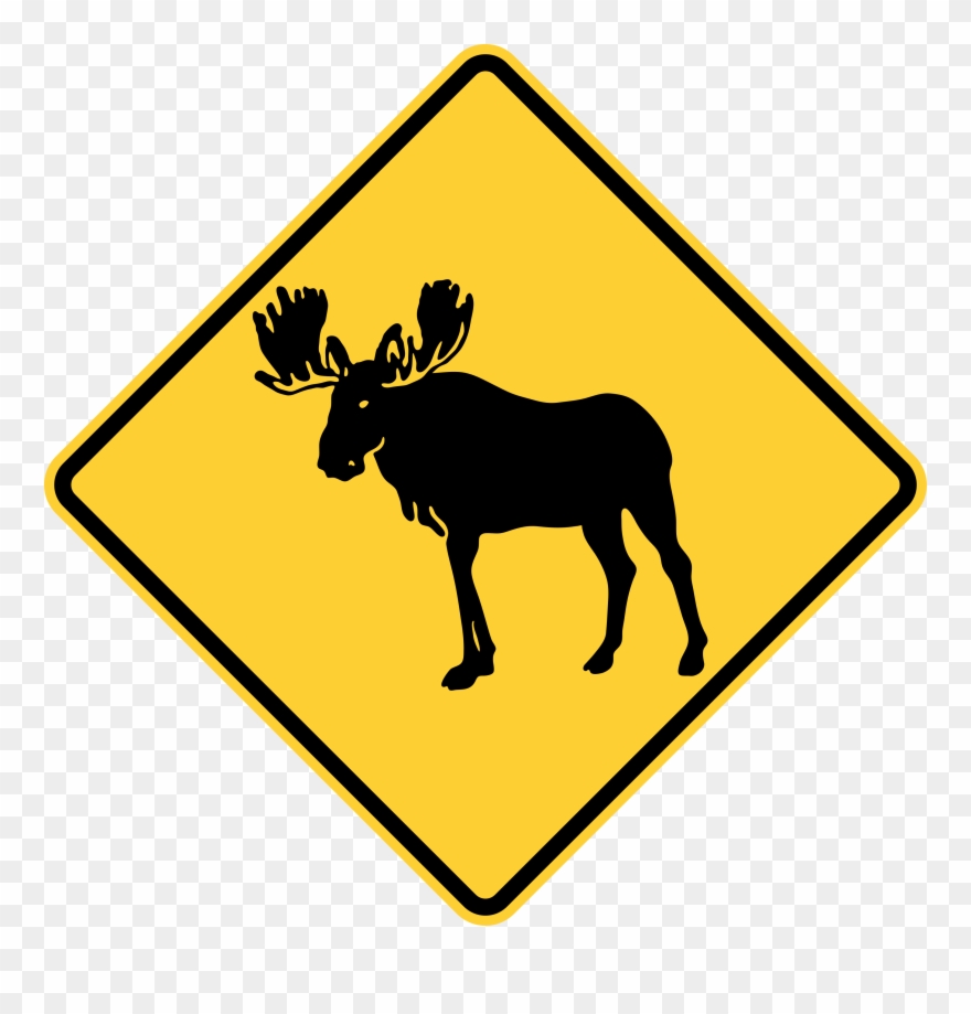 File - Mutcd W11-21 - Svg - Moose Crossing Sign Png Clipart