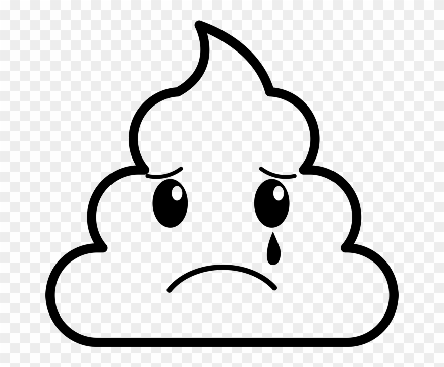 Poop Clip Drawing - Poop Emoji Black And White - Png Download
