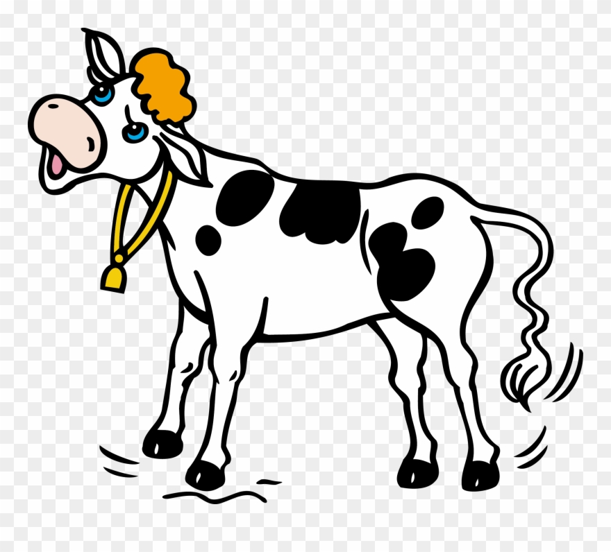 Cattle Clipart Cow Horse - Cartoon Cow - Png Download