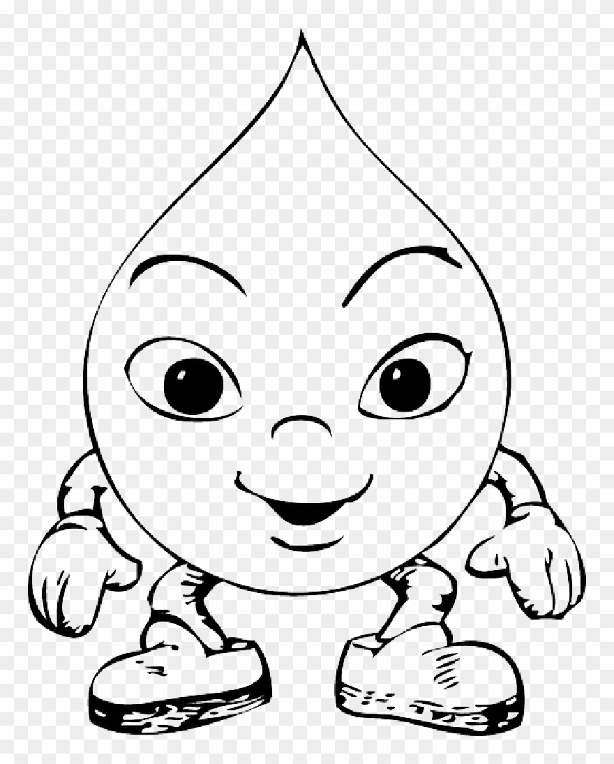 Outline Drawings Of Cartoon Characters Png Cartoon - Water Droplet Clipart Black And White Transparent Png