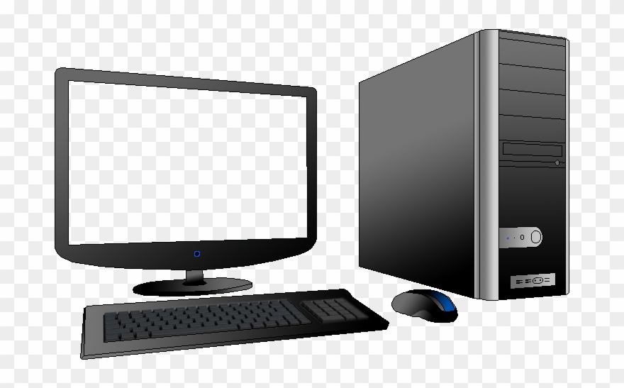 Free To Use & Public Domain Desktop Computer Clip Art - Desktop Computer Black And White - Png Download