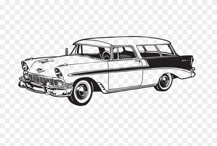Clipart Library Automotive Drawing Graffiti - Chevrolet Nomad Car Auto Wall Decal Stickers Murals - Png Download