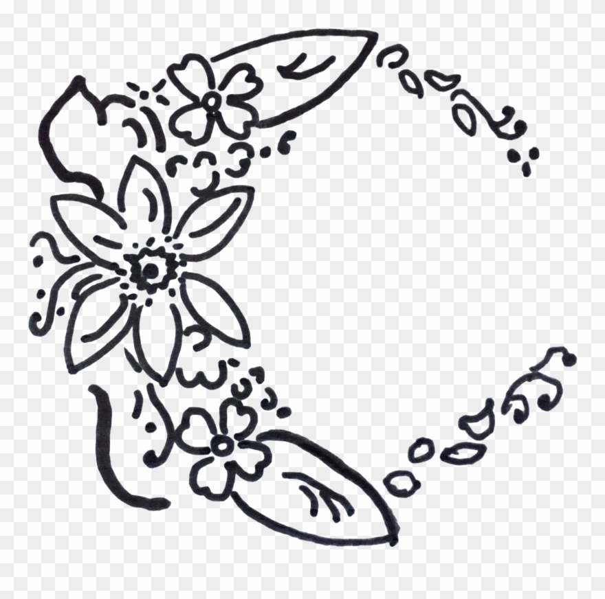 Carolina Flowers - Line Art Clipart