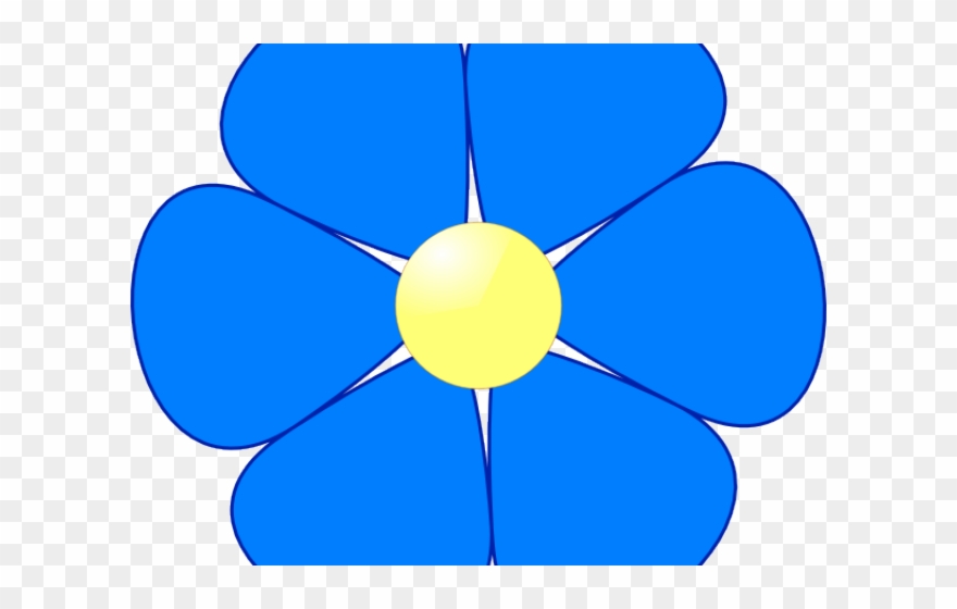 Blue Flower Clipart Simple - Flowers Clipart Color - Png Download