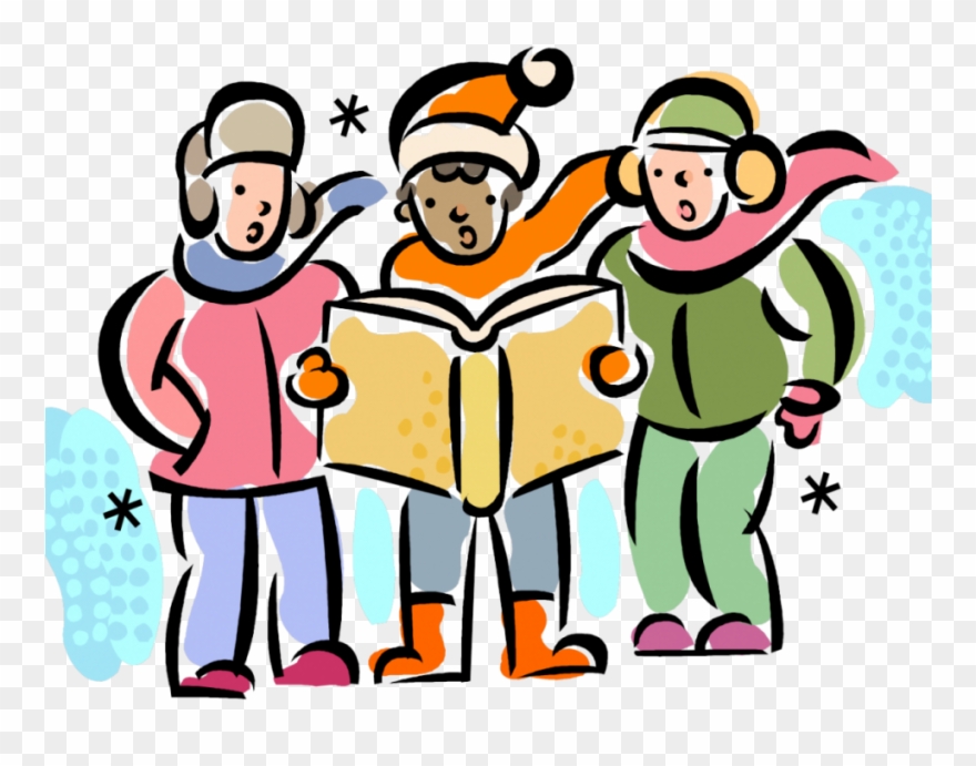 Collection Of Singing High Quality Free - Cartoon Christmas Carolers Png Clipart