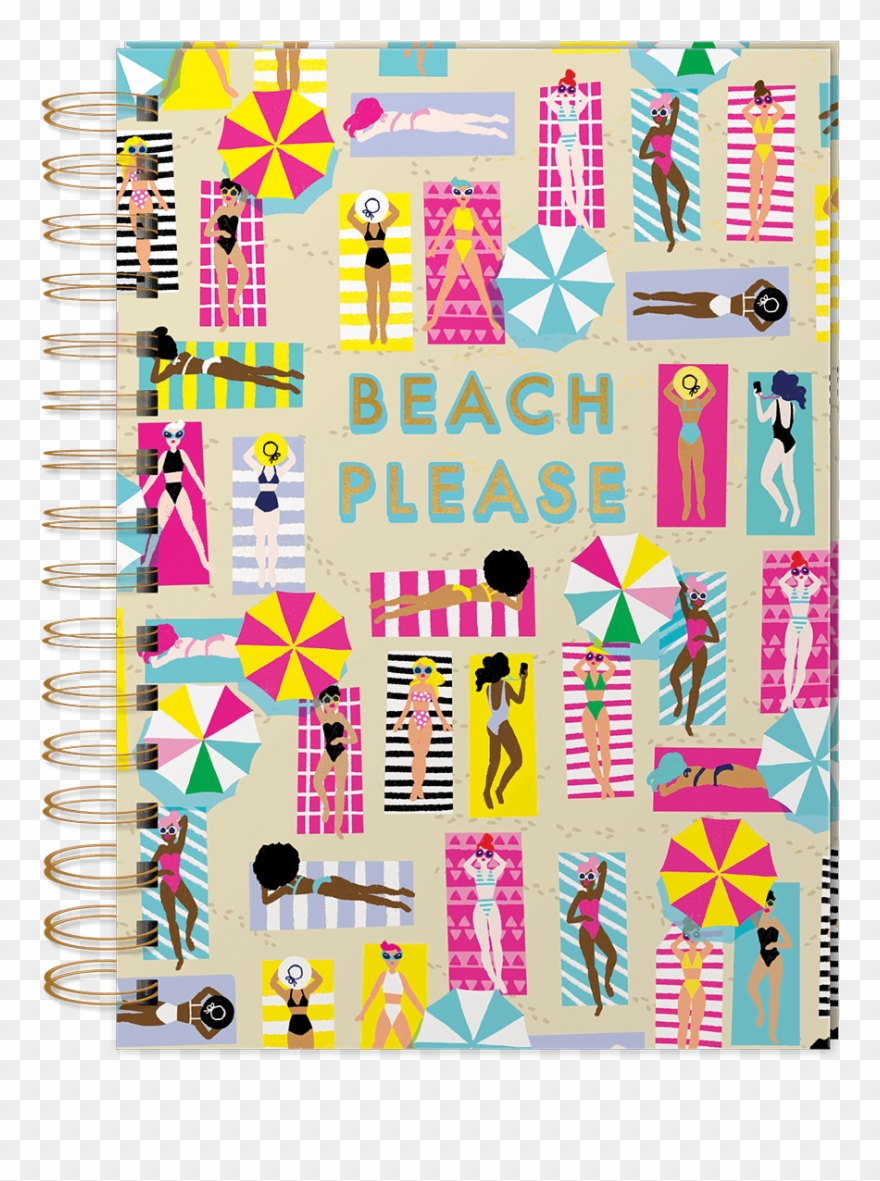 Beach Please Spiral Bound Journal - Lady Jayne Spiral Bound Journal Clipart