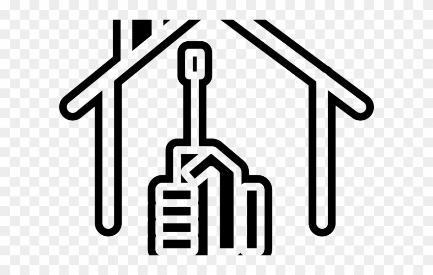 Screwdriver Clipart Svg - Fixing House Icon - Png Download
