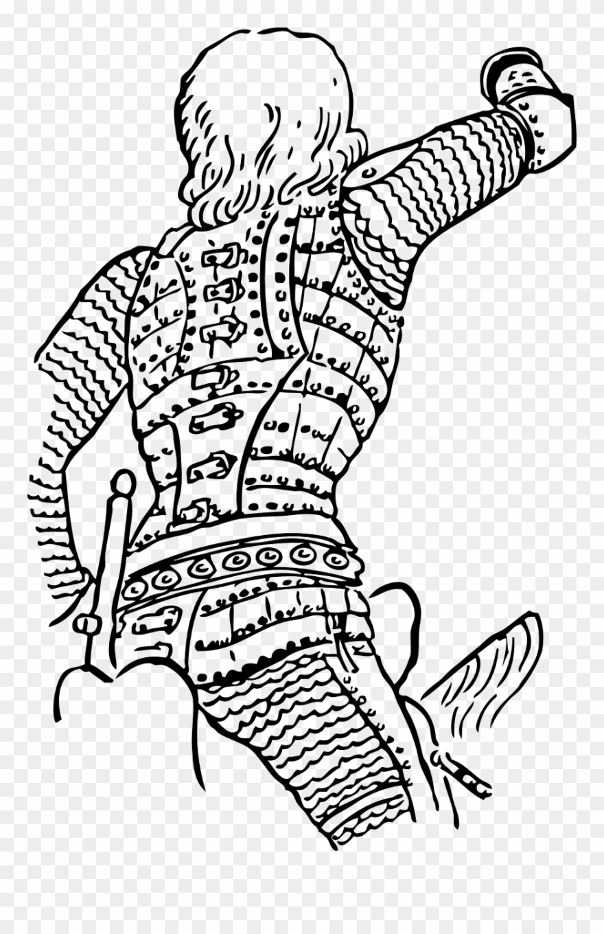 Statue Saint George - Coloring Book Clipart