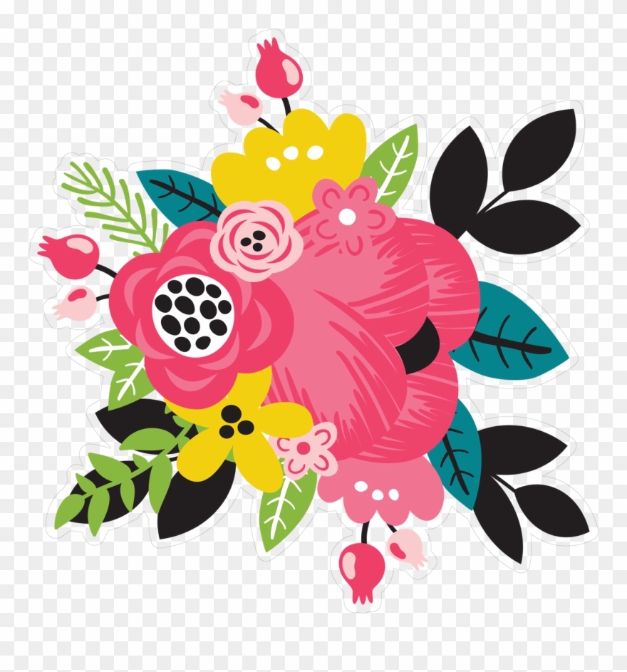 Summer Flower Bundle Print & Cut File - Pinterest Clipart