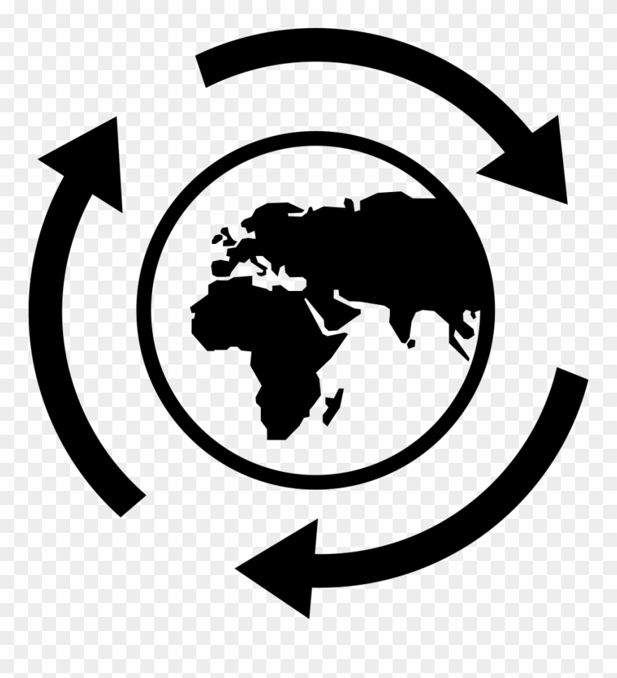 Earth With Arrows Circle Comments - Mauritius To India Map Clipart