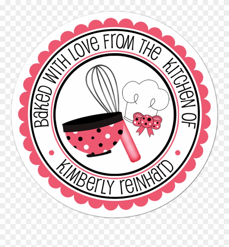 Mixing Bowl Chef Hat Scallop Border Personalized Sticker - Chef Hat And Whisk Clipart