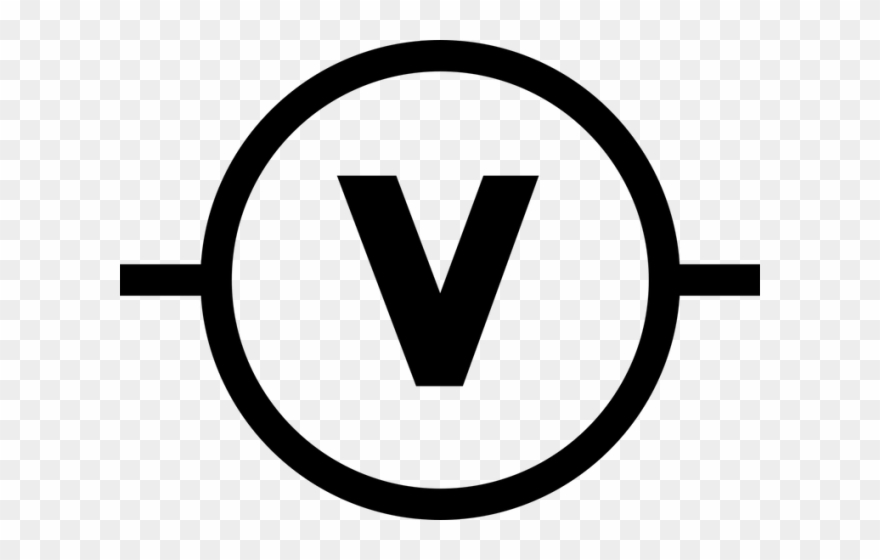 Battery Clipart 12 Volt - Circuit Diagram Symbol Voltmeter - Png Download