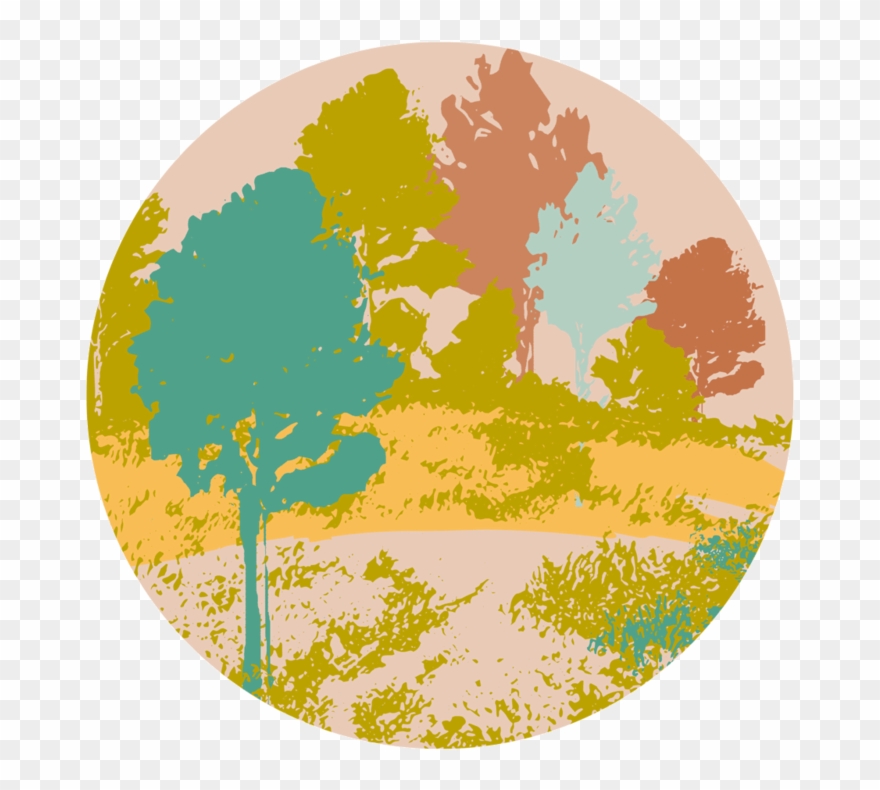 Painted Horizon Round Picture - Circle Clipart