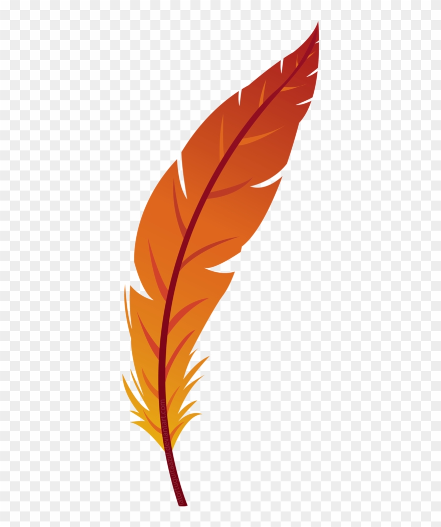 Feather Clipart Orange - Orange Feather Transparent Background - Png Download