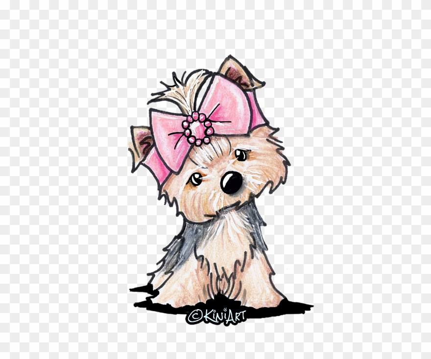 Bleed Area May Not Be Visible - Drawing Cartoon Yorkshire Terrier Clipart