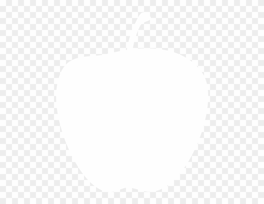 White Silhouette Of An Apple Clipart