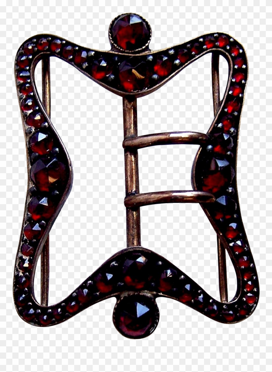 Victorian Bohemian Garnet Belt Buckle Dress Buckle - Jewellery Clipart