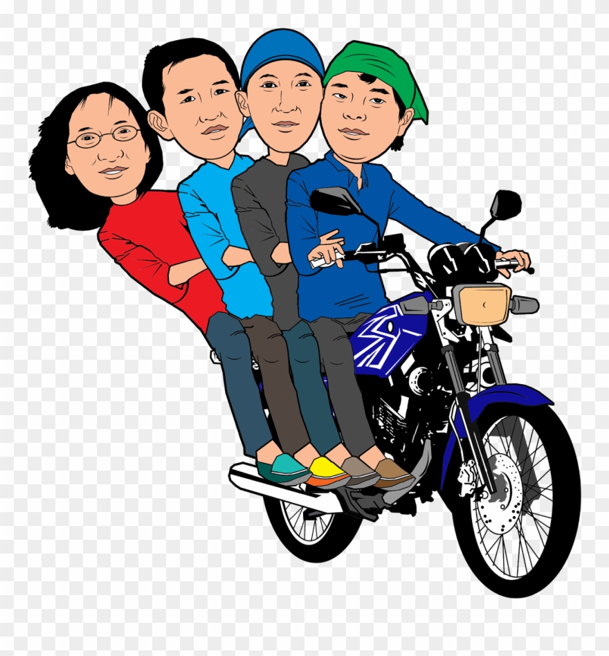 Karikatur Bermotor - Kartun Naik Motor Png Clipart