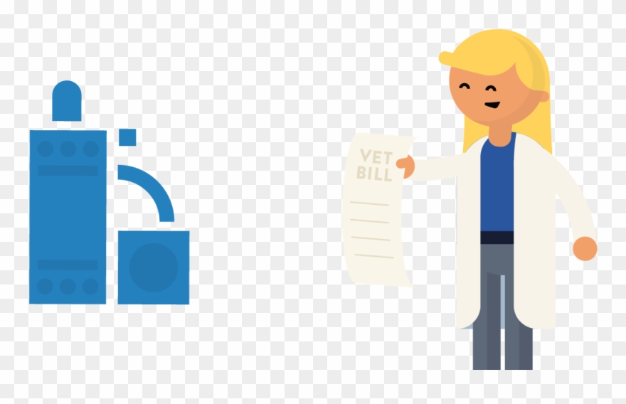 Scientist Looking At Pet Insurance Documents - Pet Insurance Clipart