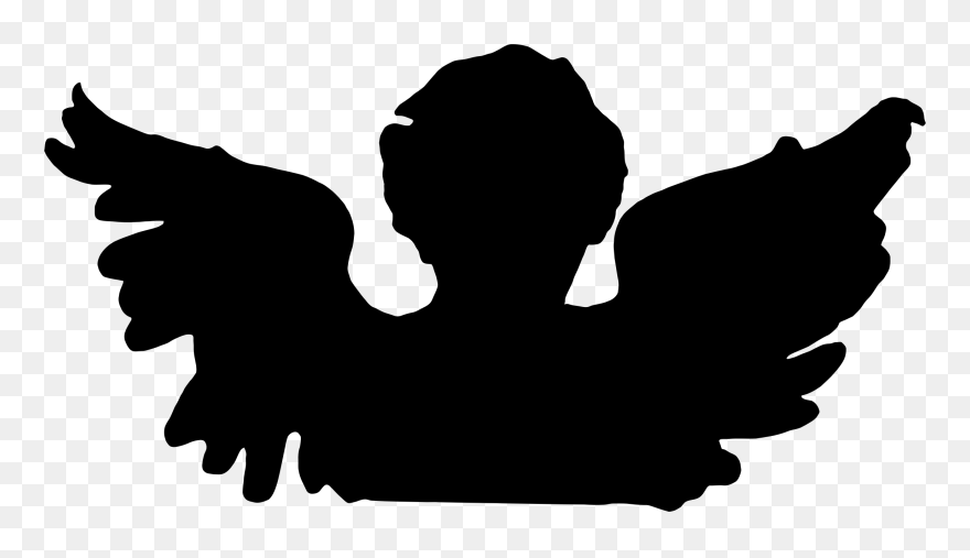 Cherub Silhouette Angel Drawing Statue - Cherub Silhouette Clipart