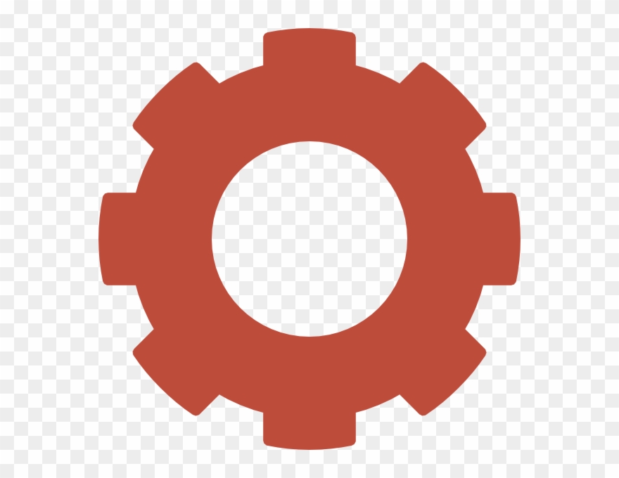 Gears Clipart Half Gear - Red Gear Cartoon - Png Download