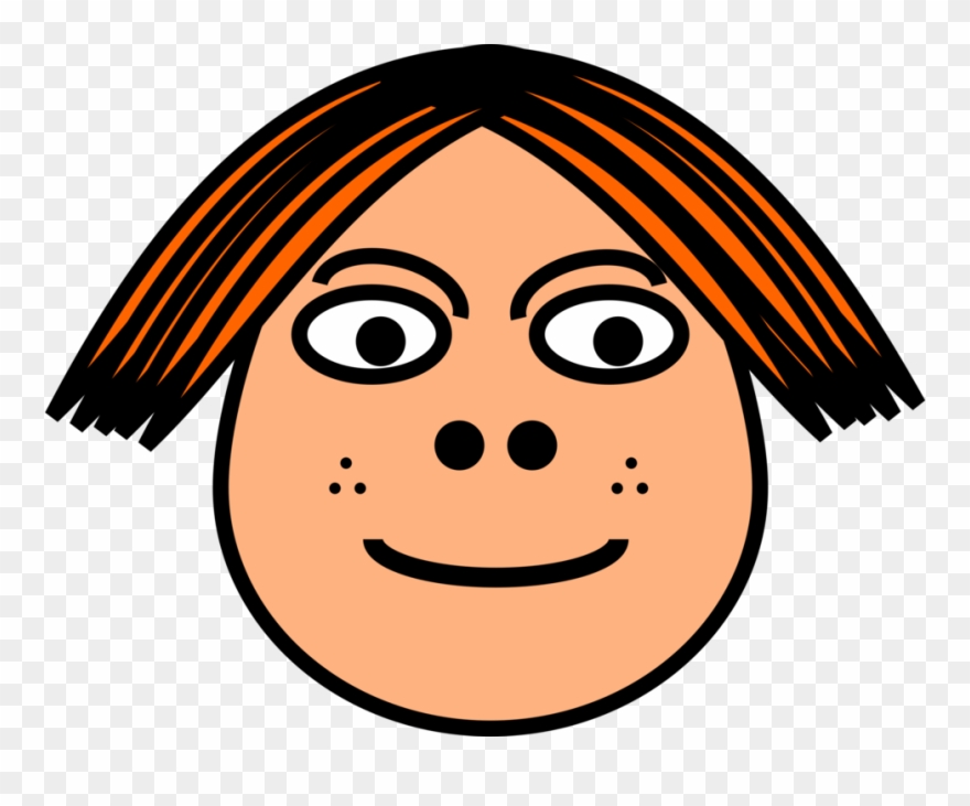 Freckle Red Hair Face Child - Short Hair Cartoon Girl Clipart
