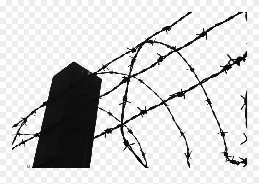 Fence Clipart Thorn - Clip Art Barbed Wire Fence - Png Download