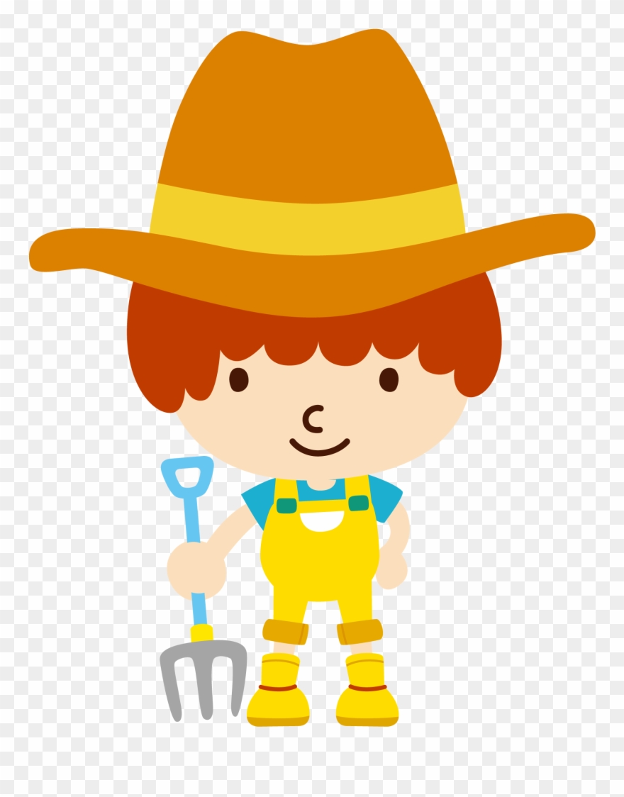 Farming Clipart Rice Farmer - Menino No Trator Fazendinha - Png Download