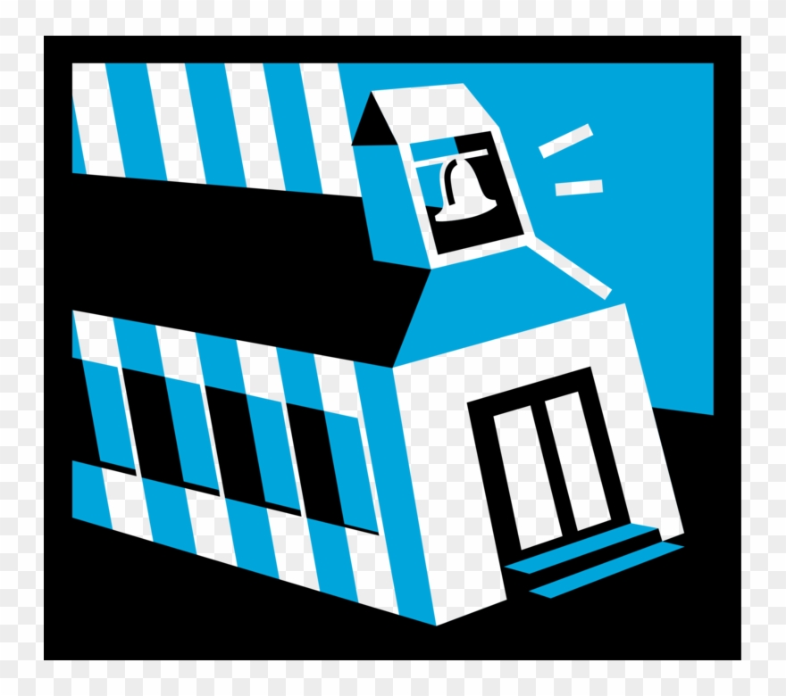 Schoolhouse Vector Traditional - Library Clipart