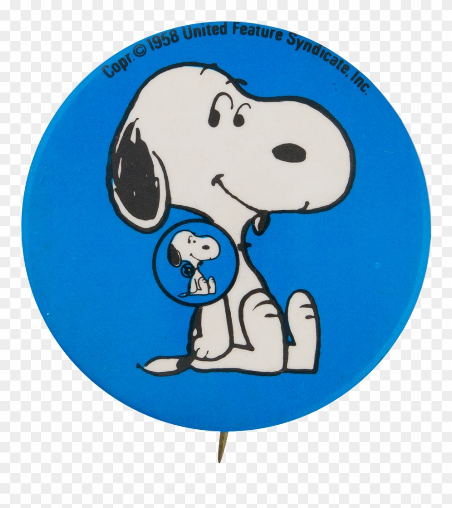Snoopy Blue Button Self Referential Button Museum - Snoopy Button Clipart