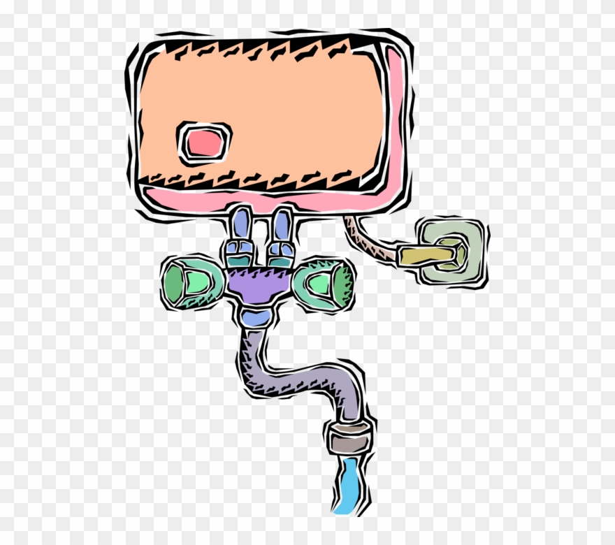 Vector Illustration Of Bathroom Water Heater Tank Clipart