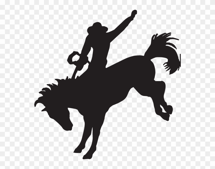 Decal - Cowboy Riding A Horse Silhouette Clipart