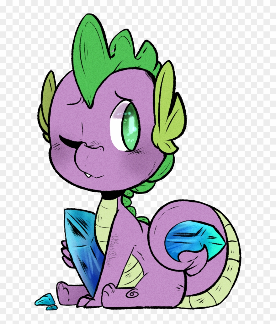 Urbanqhoul, Crystal, Cute, Dragon, Fangs, One Eye Closed, - Cartoon Clipart