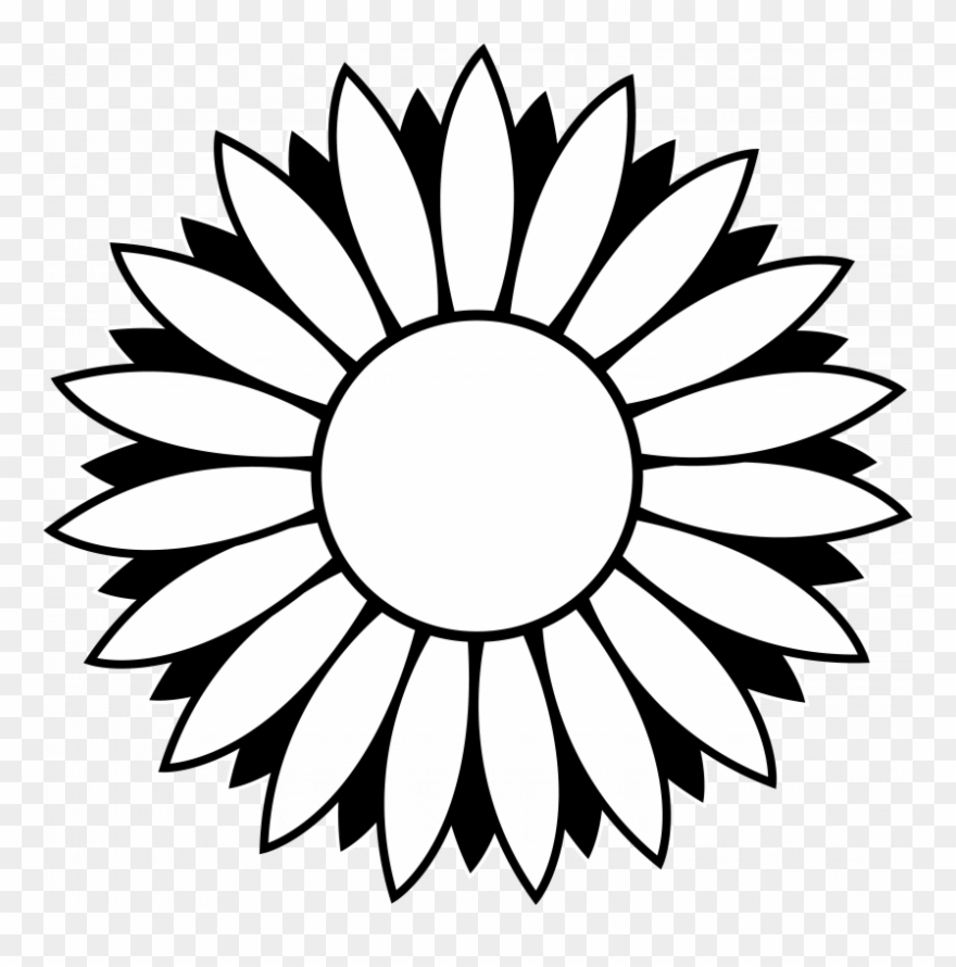 Sunflowers Clip Art Black And White - Png Download