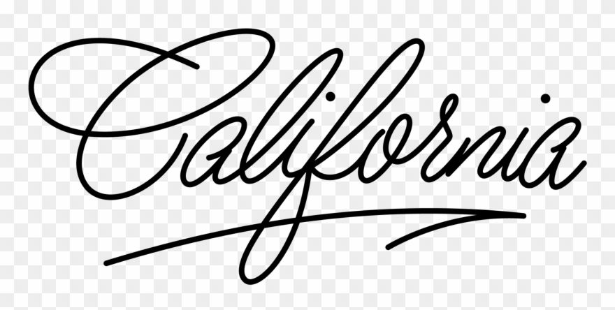 Calif Transparent Calligraphy Clipart Freeuse Stock - California In Calligraphy Letters - Png Download