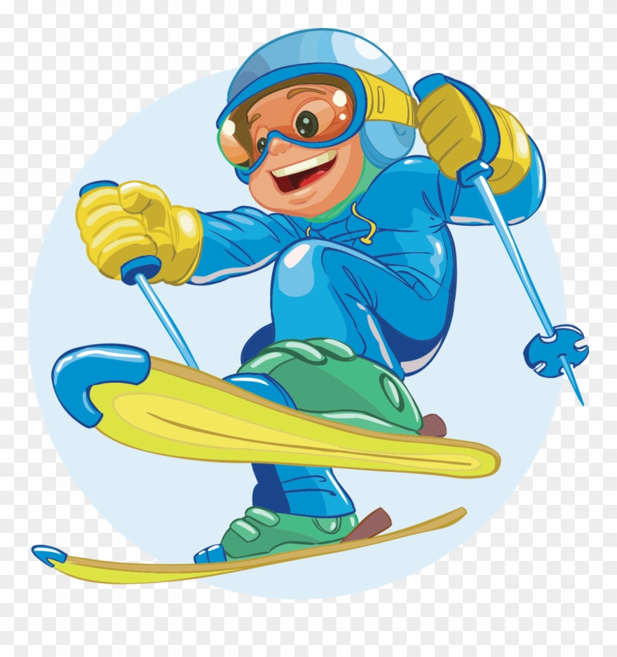 Skis Clipart Ski Trip 6 Skiing Cartoon - Kid Skiing Png Transparent Png