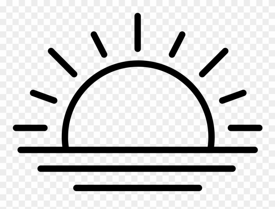 Sunrise Clipart Black And White - Black And White Sunrise Clipart - Png Download