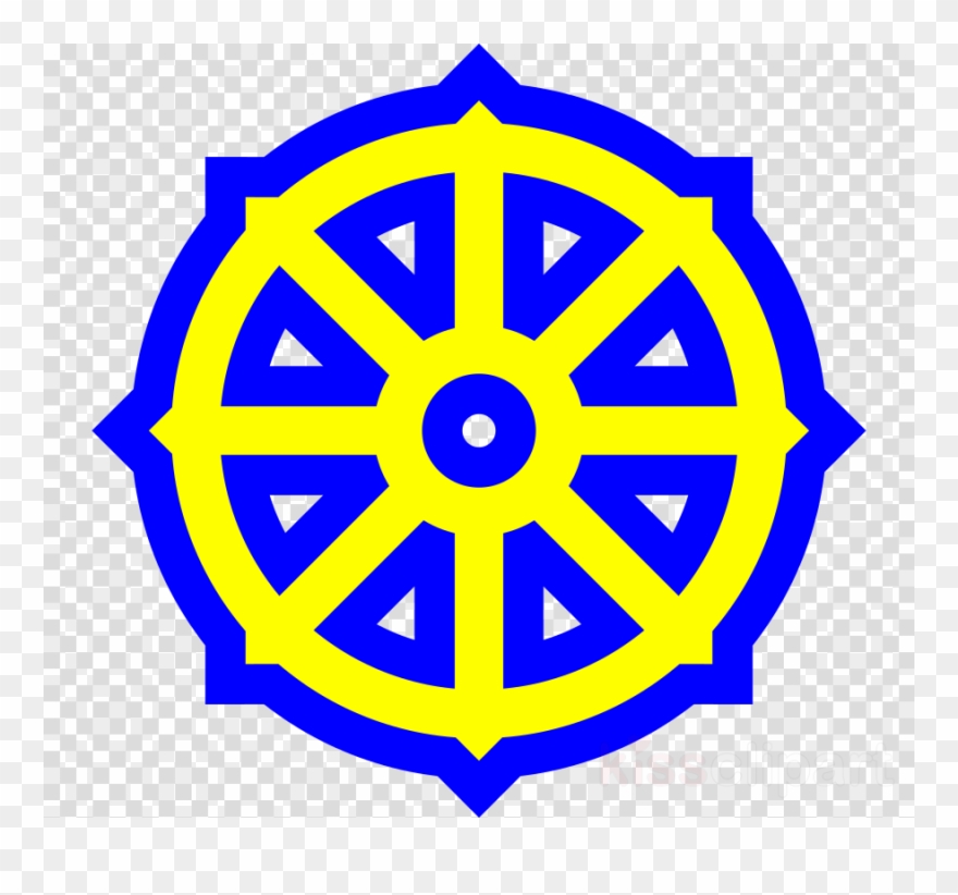 Black Buddhist Wheel Clipart Dharmachakra Buddhism - Buddhist Sign - Png Download