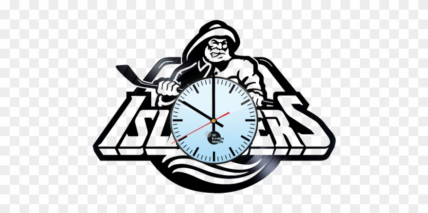 New York Islanders Handmade Vinyl Record Wall Clock - New York Islanders Logos Clipart