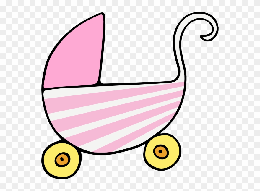 Girl Baby Stroller Greeting Cards Clipart