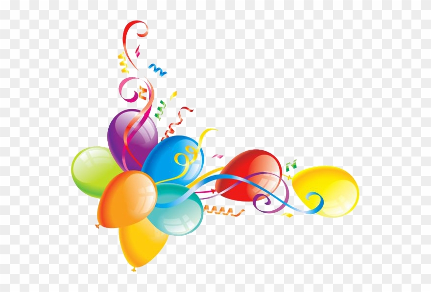 Balloons Clipart Corner - Birthday Party Card Png Transparent Png