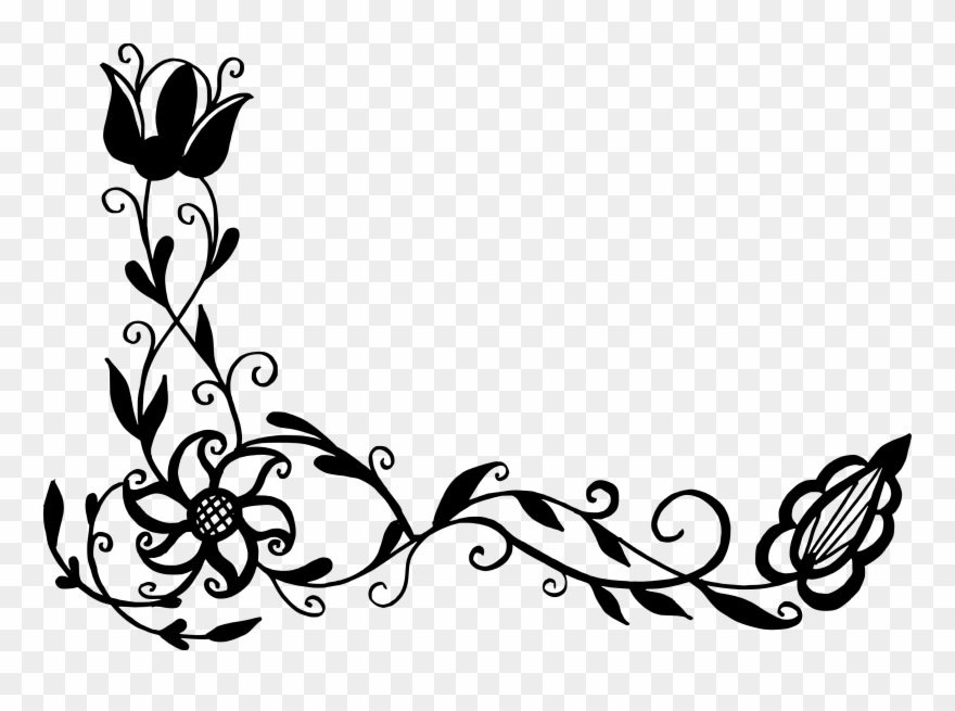 Flower Floral Clip Art - Vector Corner Png Transparent Png