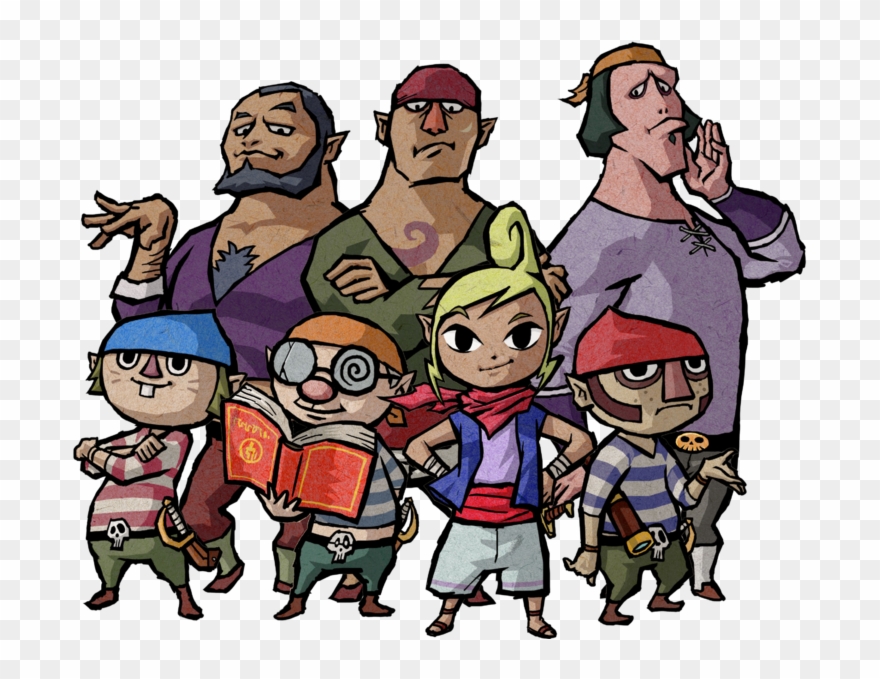 Tetra's Pirate Crew - Zelda Wind Waker Character Art Clipart