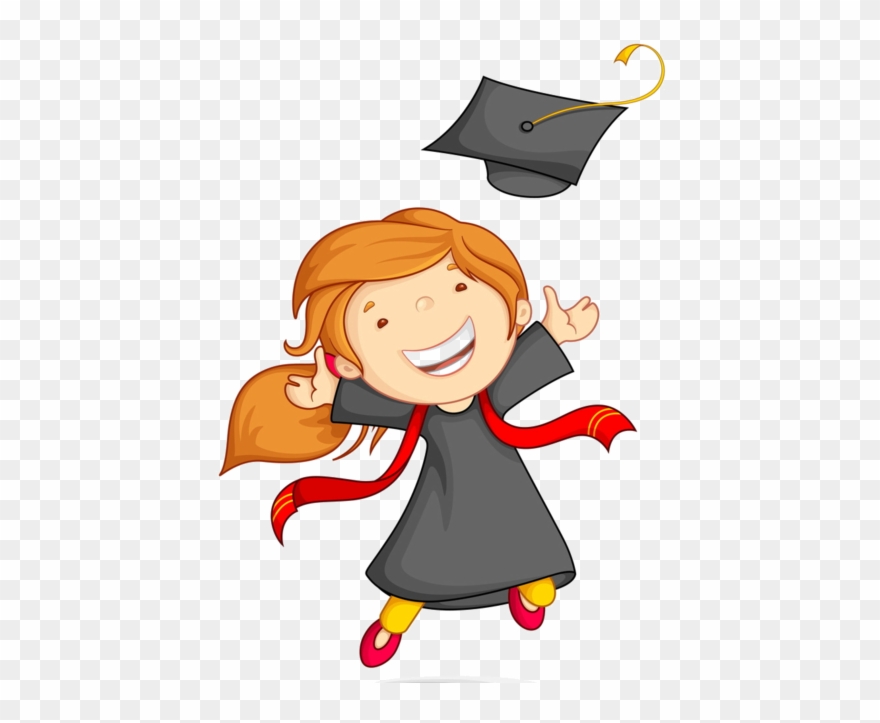 Gown Clipart Graduation Dress - Kid Graduation Cartoon - Png Download