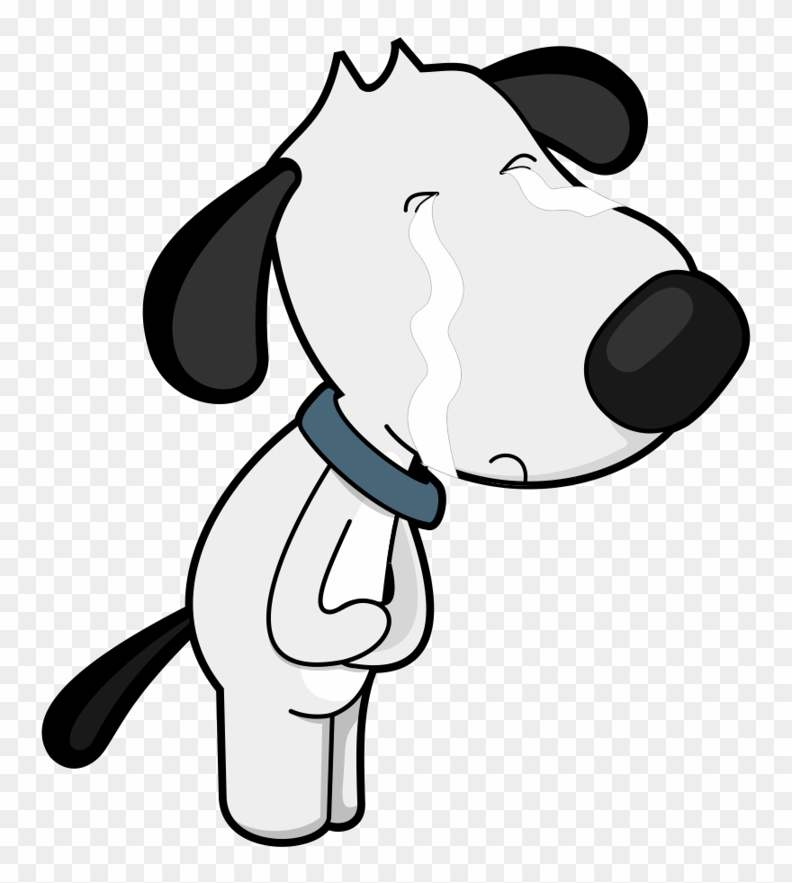 Cartoon Of Dog Holding His Gut - Dog Clipart