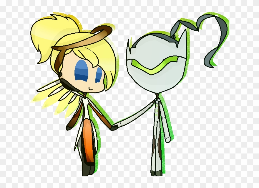 Mercy X Genji Art Trade By Crazyfunnybun - Genji Clipart