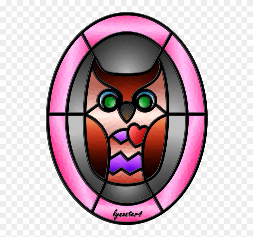 Stained Glass Owl - Circle Clipart