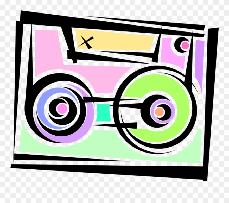 Vector Illustration Of Audio Entertainment Analog Cassette - Law Clipart